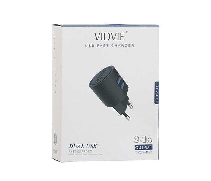 Vidvie PLE-201 2.1A 2 Pin Adapter with Micro Cable for Apple iPhone - 1 Meter, Black - Zoom Image 5