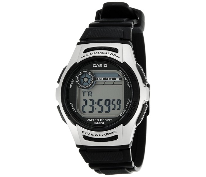 Casio W-213-1AVDF Mens Sports Watch Black and Silver - Zoom Image