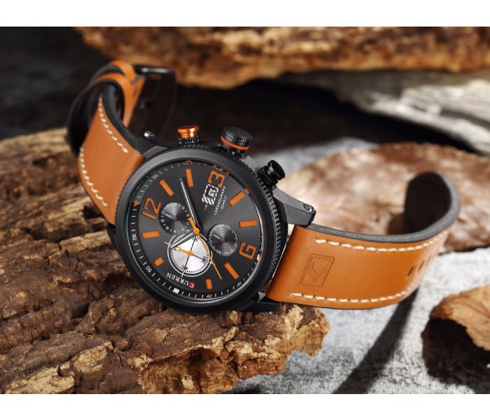 Curren 8281 Quartz Wristwatch For Men Brown and Black - Zoom Image 2