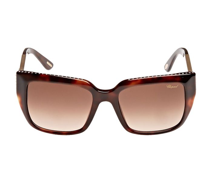 Chopard SCH190S 09XK Wayfarer Shiny Dark Havana Frame & Brown Gradient Mirrored Sunglasses for Women - Zoom Image 1