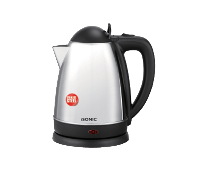 iSonic IK500 1800W Stainless Steel Cordless Electric Kettle - 1.8 Litre, Silver - Zoom Image