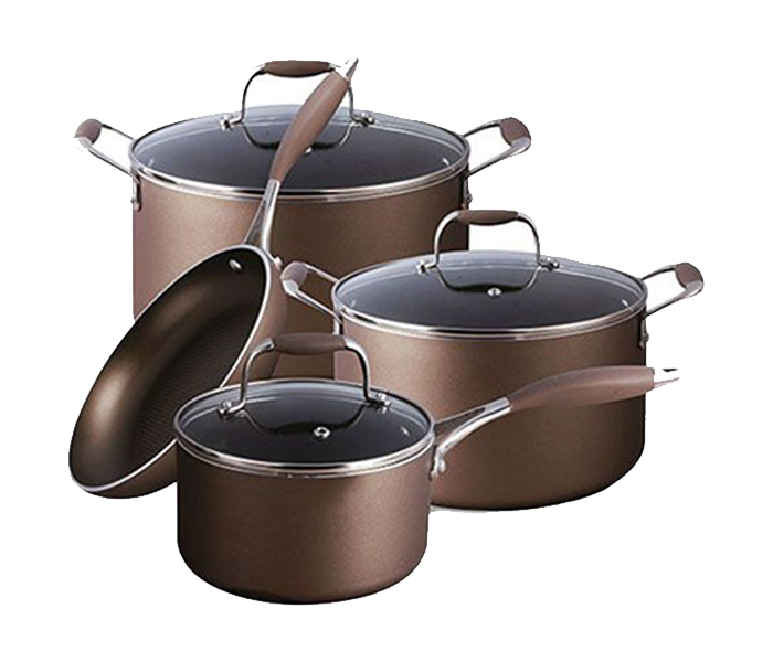 Royalford RF7624 7 Pieces Non-Stick Cookware Set - Brown - Zoom Image