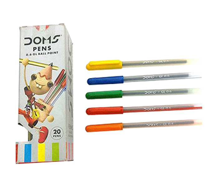 DOMS DM-3458 0.6 Ball Point Gel Blue Pens - 20 Pieces - Zoom Image