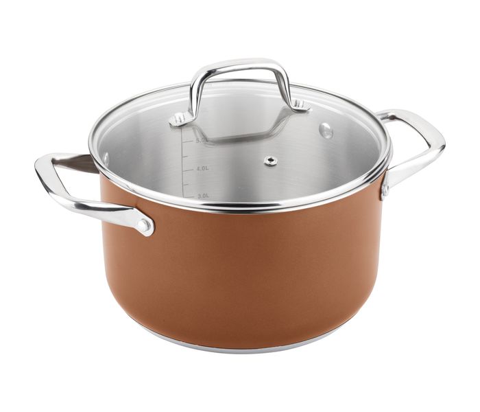 Lamart LT1042 Joli 6.1L Casserole with Glass Lid, Brown - Zoom Image