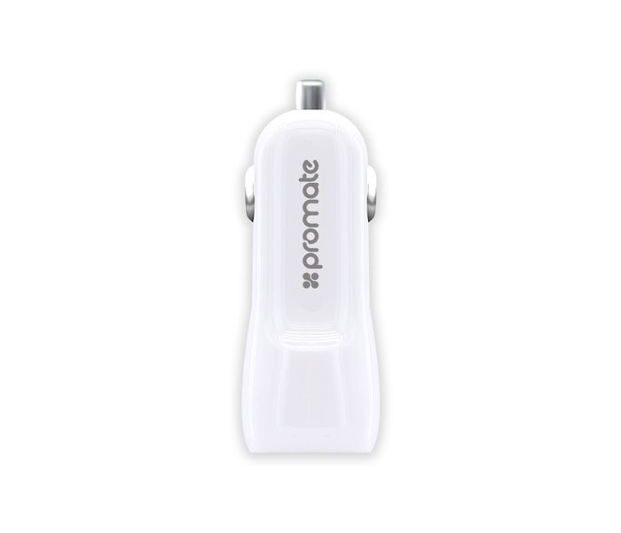 Promate Vivid 3100mAh Dual USB Car Charger, White - Zoom Image 4