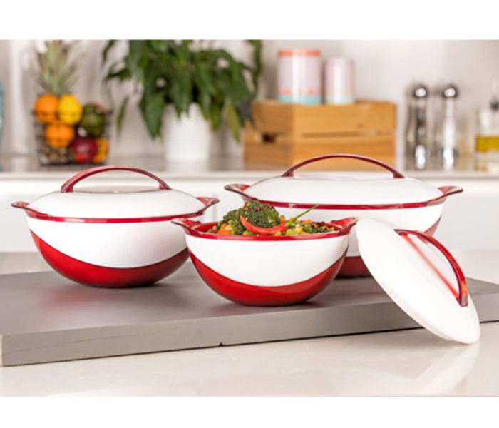 Royalford RF8953 Galaxy Plastic Insulated Hot Pot - 3 Pieces, White - Zoom Image 1