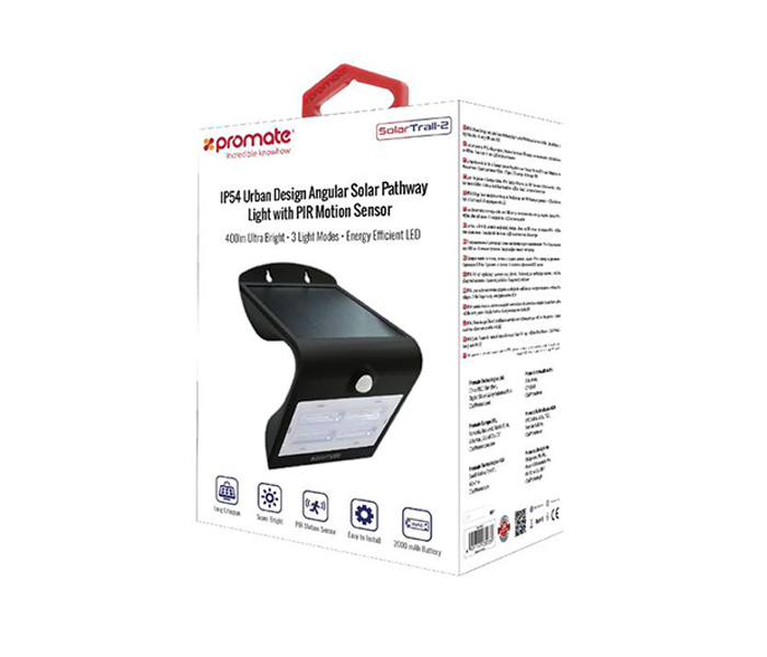 Promate SolarTrail-2 Outdoor Solar Light with Three-Lighting Modes - Black - Zoom Image 7