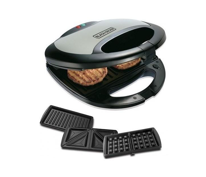 Black and Decker TS2090-B5 3-in-1 2 Slice Sandwich Grill and Waffle Maker - Zoom Image 1