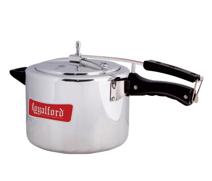 Royalford RF6542 8 Litre Alminium Pressure Cooker with Inner Lid - Silver - Zoom Image