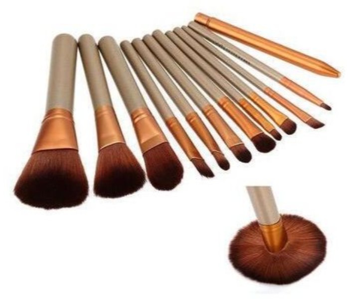 Cosmetic Makeup Beauty Brushes 12 Piece CM015 Beige - Zoom Image 2