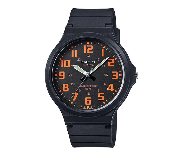 Casio MW-240-4BVDF Mens Sports Watch Black and Orange - Zoom Image