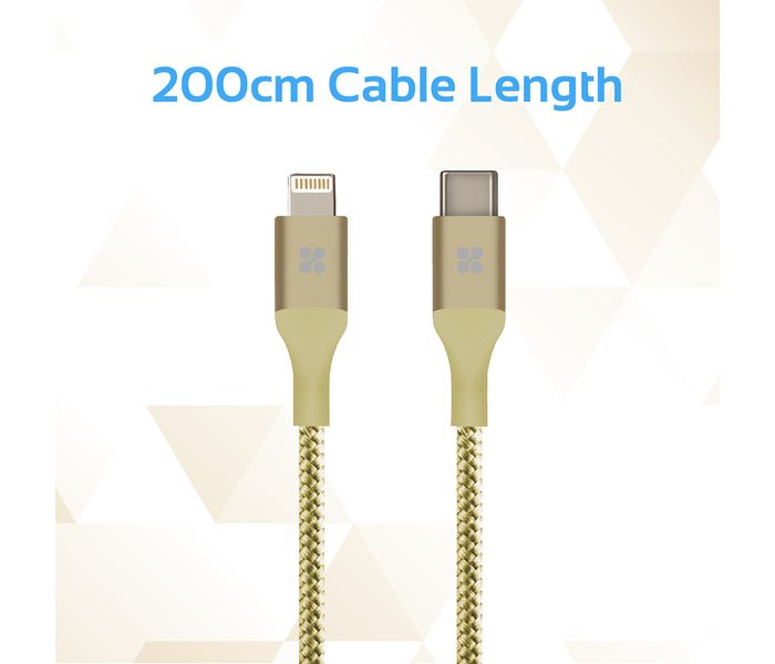 Promate UniLink-LTC2 USB Type-C OTG Cable with Lightning Connector - Gold - Zoom Image 6