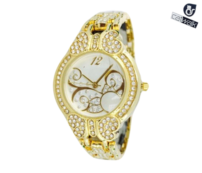 Catwalk CW-160 Genuine quality Fashionable Cz Watch For Women - Gold - Zoom Image