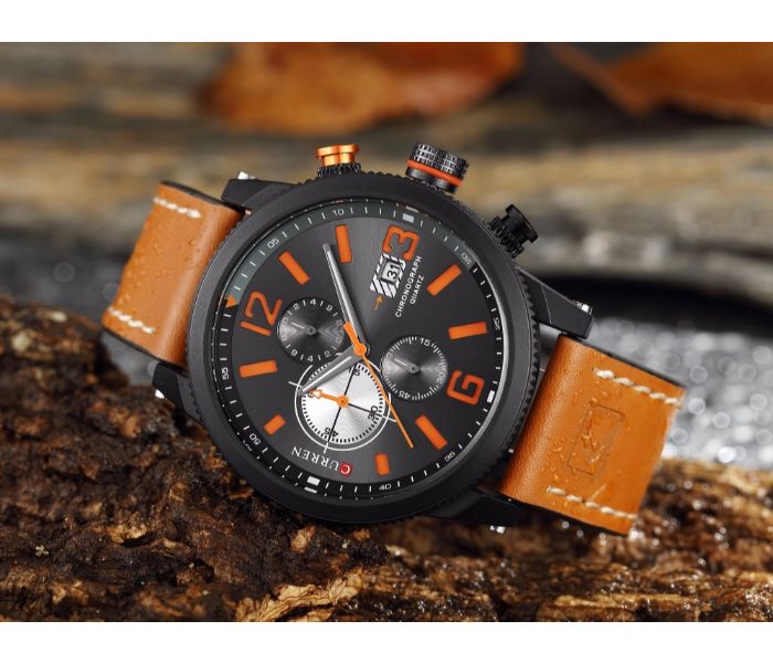 Curren 8281 Quartz Wristwatch For Men Brown and Black - Zoom Image 1