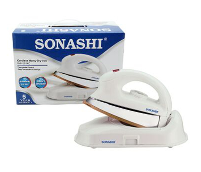 Sonashi SHI-6014C Cordless Heavy Iron with Golden Non-Stick Coated Soleplate - White - Zoom Image 3