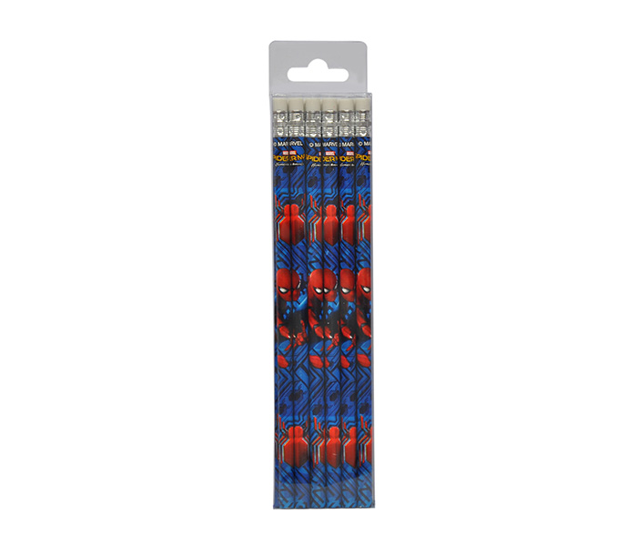 Spiderman S4-SFCO07407 12 Pieces Spidey Face Wooden Pencil - Red & Blue - Zoom Image