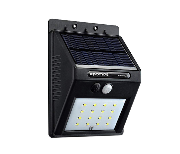 Promate Solarway-3 Solar Powered LED Light with Intelligent Motion Sensors - Black - Zoom Image 7