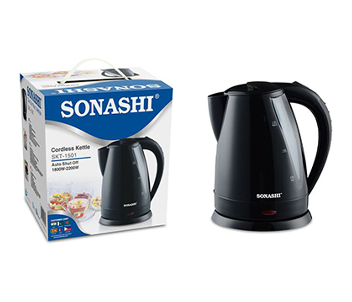 Sonashi SKT-1501 1.5 Litre Plastic Body Cordless Kettle - Black - Zoom Image 3