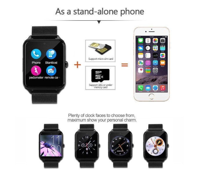 Bluetooth Stainless Steel Smart Watch Phone Support Sim Card, TF Card and Camera Z007 Assorted - Zoom Image 3