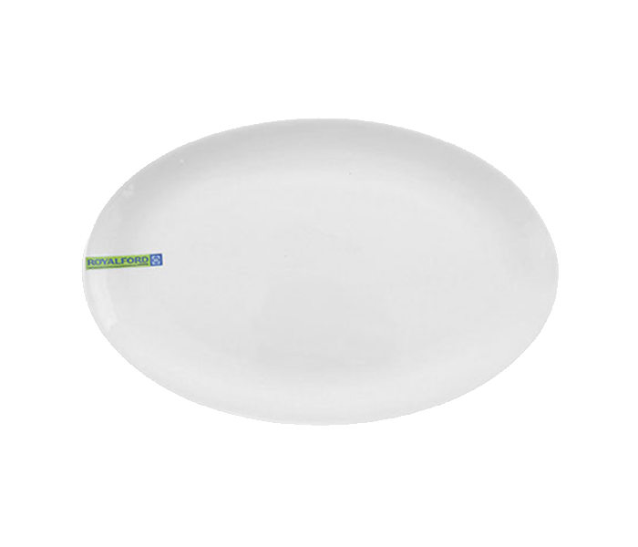 Royalford RF7986 8-inch Porcelain Ware Magnesia Oval Plate - White - Zoom Image