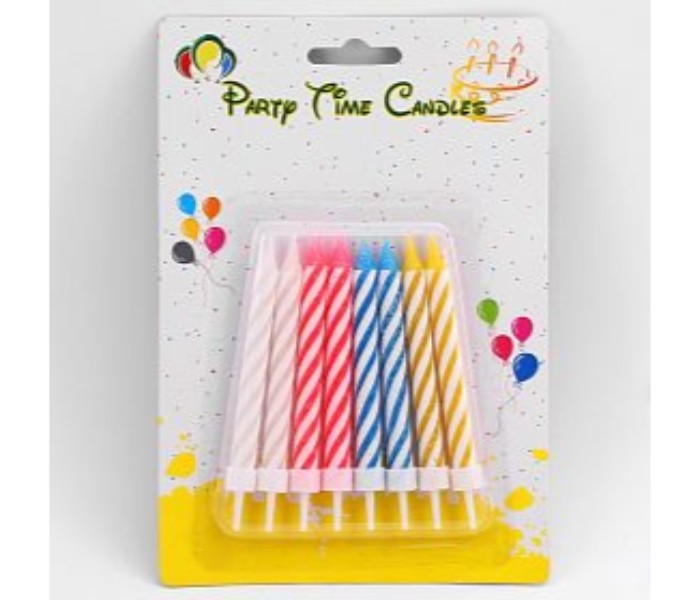 Party Time S08C 8 Piece Spiral Candles - Zoom Image 1