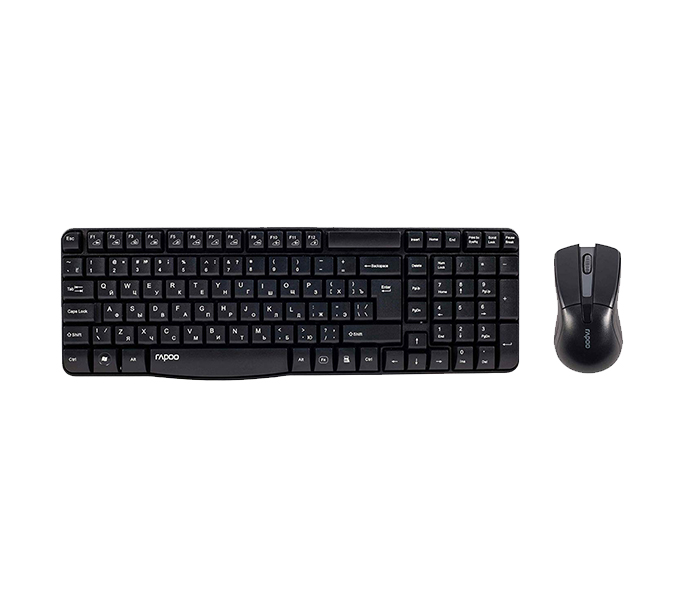 Rapoo X1800 Combo Wireless Optical Mouse & Keyboard - Arabic, Black - Zoom Image 3