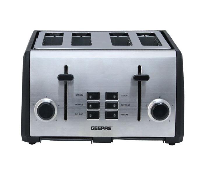 Geepas GBT5328 4 Slice Stainless Steel Bread Toaster - Grey - Zoom Image 1