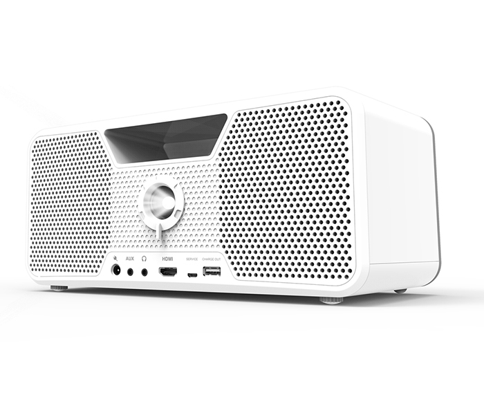 Aiptek Dashbon Flicks 140 Cordless Boombox Projector - White - Zoom Image 1