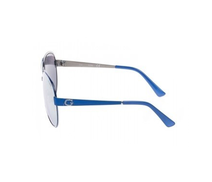 Guess GU7443 10C Aviator Blue Frame & Mirrored Silver Mirrored Sunglasses for Women - Zoom Image 2