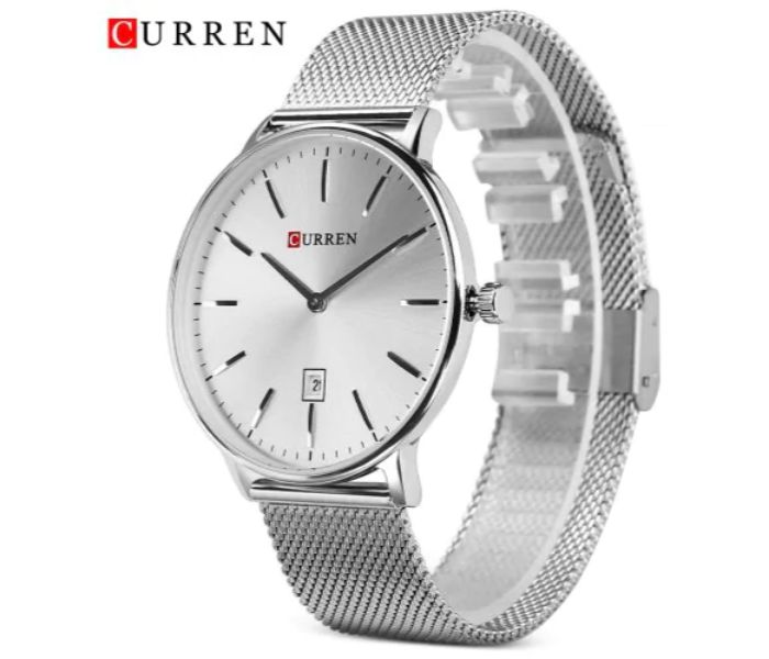 Curren 8302 Stainless Steel Analog Quartz Watch For Men Silver - Zoom Image 3