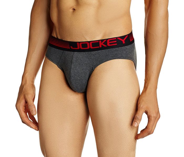 Jockey US07-0110 Zone Stretch Bikini Brief, Charcoal Melange/L - Zoom Image