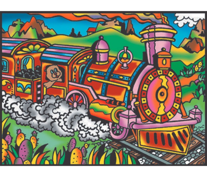 Color Velvet M18 Train Design Coloring System Multi Color - Zoom Image