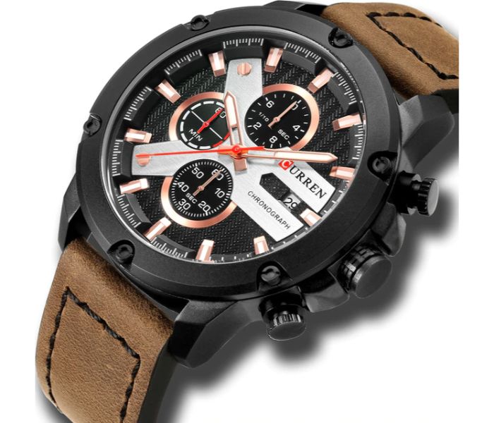 Curren 8308 Fashion Quartz Watch For Men Brown and Black - Zoom Image 1