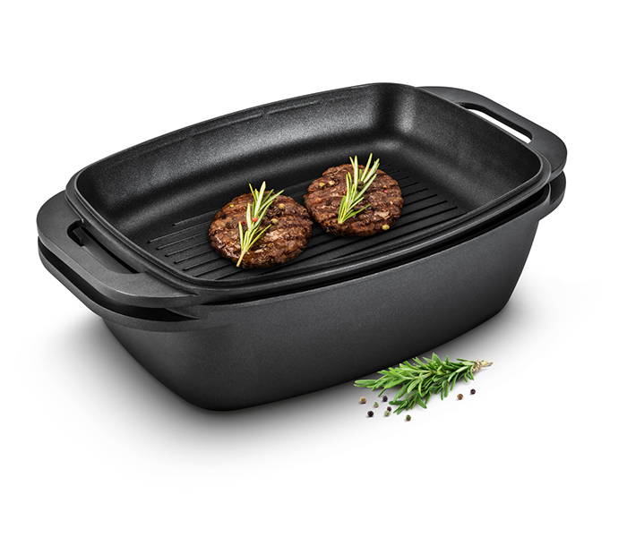 Lamart LT1105 Roasting Pan with Grilling Lid, Black - Zoom Image 4