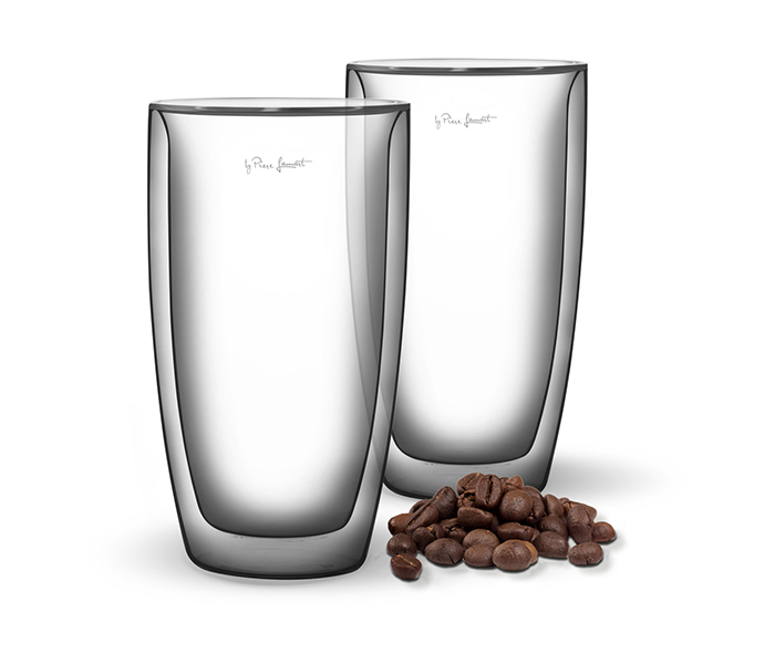 Lamart LT9011 Vaso 380ML Latte Glass Set, Clear - 2 Pieces - Zoom Image 1