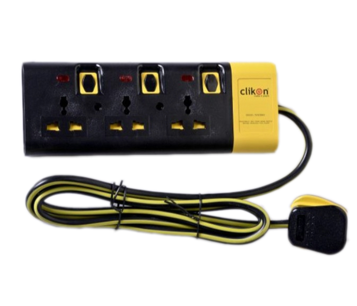 Clikon CK551-N 3 Way 2 Meter Extension Black and Yellow - Zoom Image