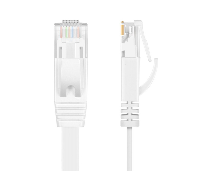 Trands TR-CA5474 CAT6 Networking RJ45 Male to Male Flat Cable - White, 10 Meter - Zoom Image 1