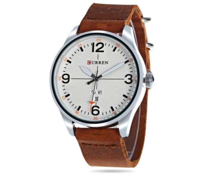 Curren 8265 Quartz Watch For Men White - Zoom Image