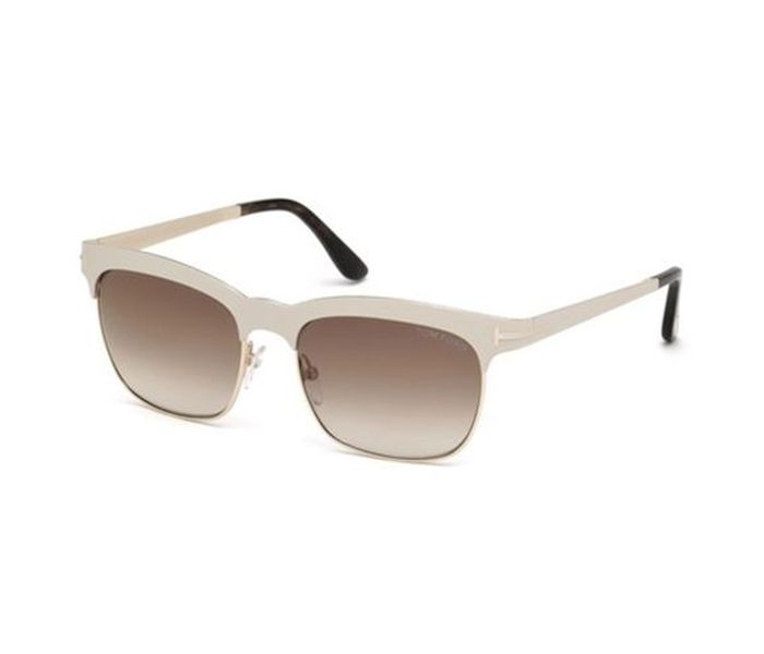 Tomford TF437 25F Elena Rectangular Ivory Frame & Brown Mirrored Sunglasses for Women - Zoom Image 1