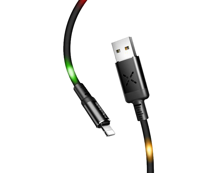 Mcdodo CA-5841 1m X Series Lightning Cable with Volume Controled Dancing LED - Black - Zoom Image 1