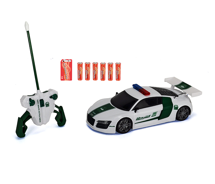 Majorette 211119059047 Dubai Police Highway Patrol Audi R8 1:16 - White - Zoom Image 1