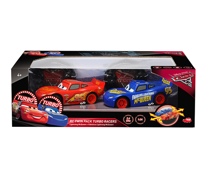 Dickie 203087008 RC Cars 3 Fabulous Lightning McQueen Twin Pack - Red & Blue - Zoom Image 2