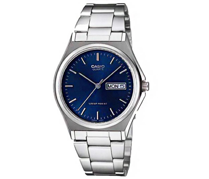 Casio MTP-1240D-2ADF Mens Analog Watch Silver and Blue - Zoom Image