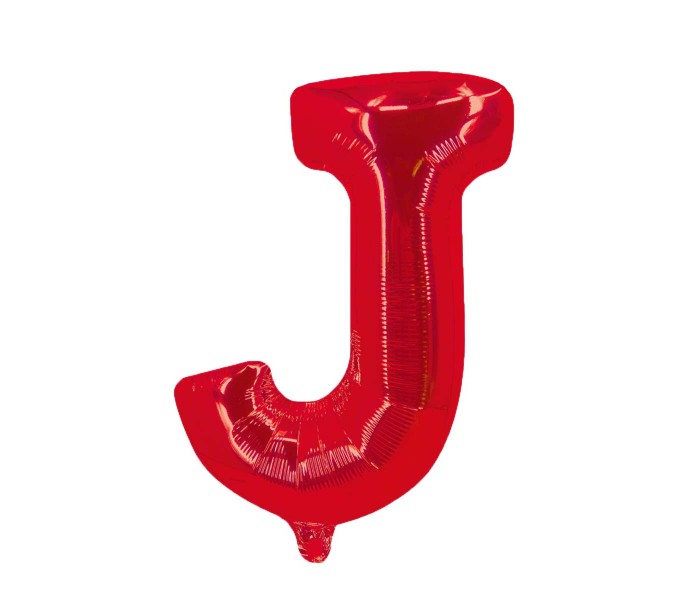 Party Time J-RE-803379 Letter J 16 Inch Foil Balloon Red - Zoom Image