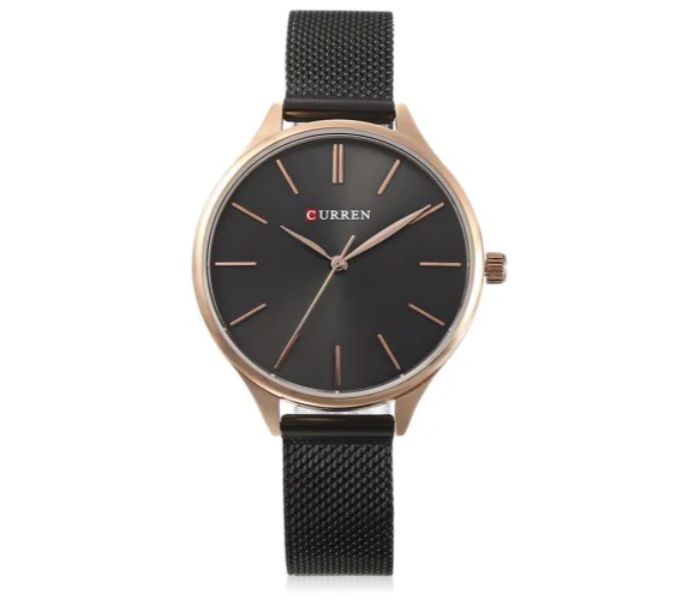 Curren 9024 Stainless Steel Analog Quartz Watch For Women Black - Zoom Image 2