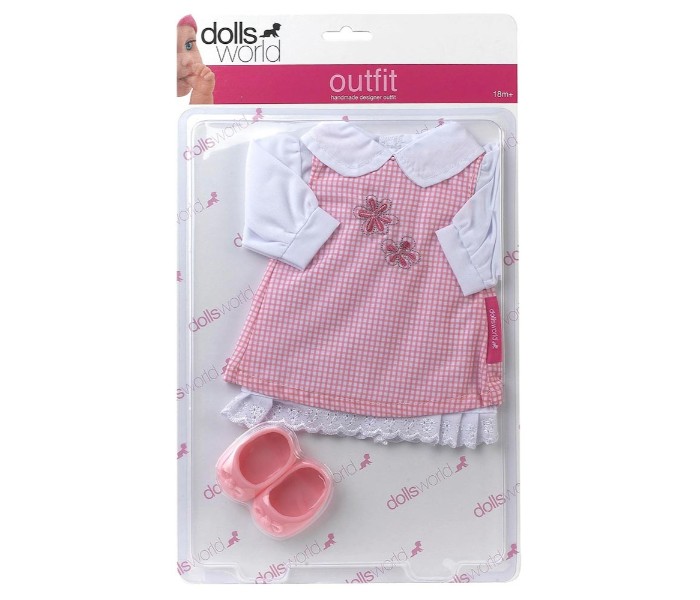 Dolls World 8676 36cm Charlotte Outfits White and Pink - Zoom Image