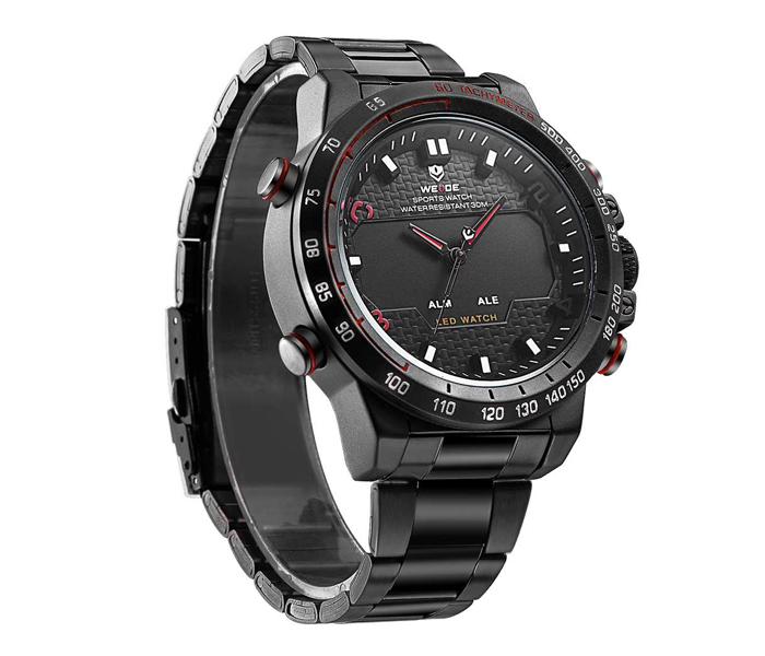 Weide WH-6102MB Analog and LED Digital Watch Black and Red - Zoom Image 2