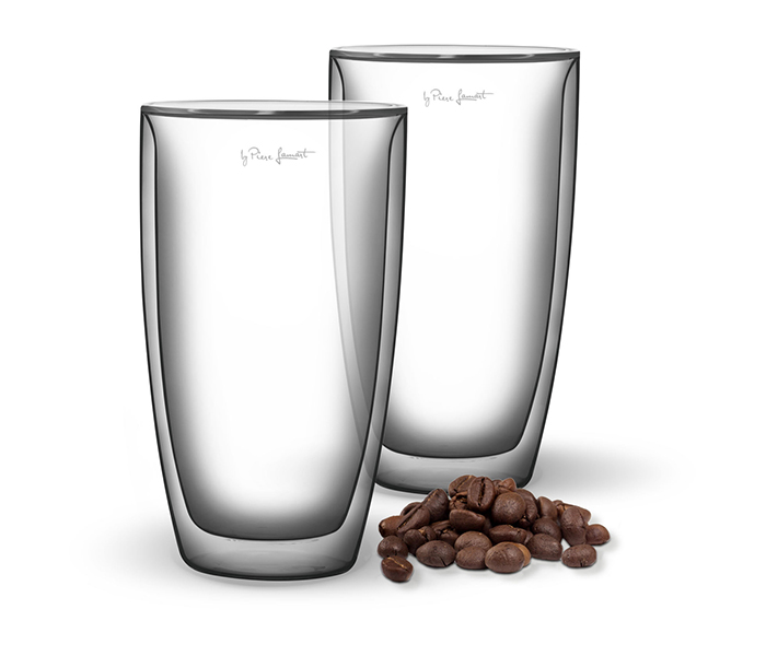 Lamart LT9010 Vaso 230ML Coffee Glass Set, Clear - 2 Pieces - Zoom Image 1