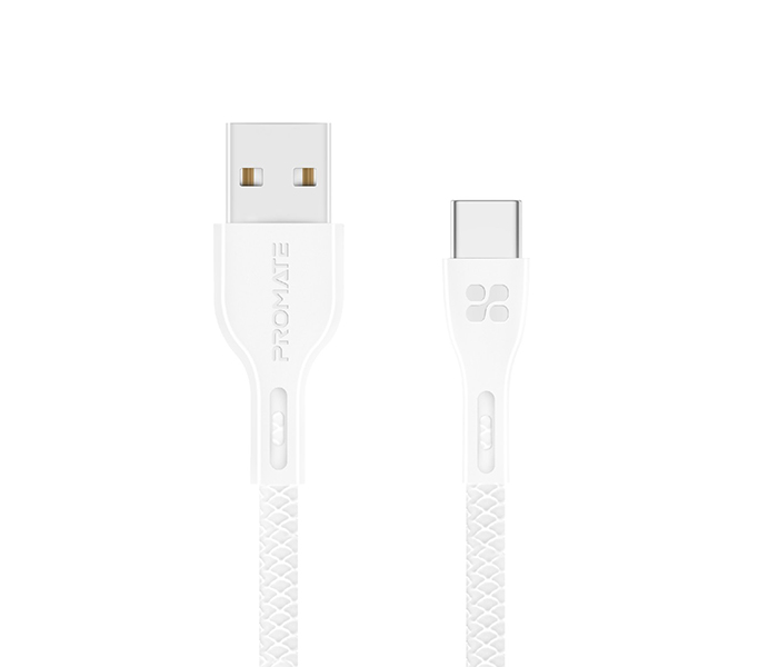 Promate Powerbeam-C USB to USB Type C Fast Charging Cable with Over-Current Protection - 1.2 Metre, White - Zoom Image 7