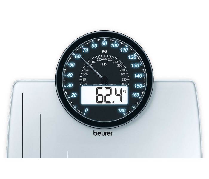 Beurer N14077848A Glass Bathroom Scale White and Black - Zoom Image 1